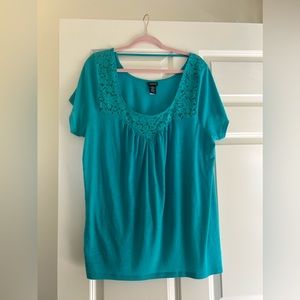 2x Teal Torrid Laced Top